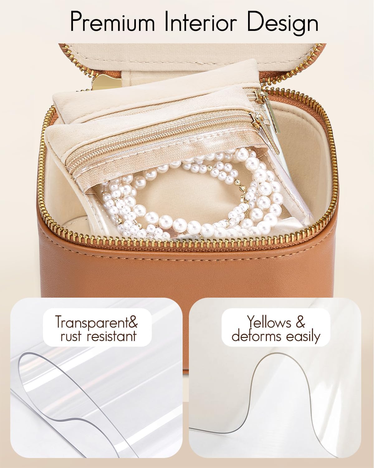 Travel Jewelry Case,Jewelry Box with 12 Velvet Jewelry Pouch Jewelry Travel Organizer for Women Girl Jewelry Case Necklace Rings Earrings Bags Wedding Gifts (White)