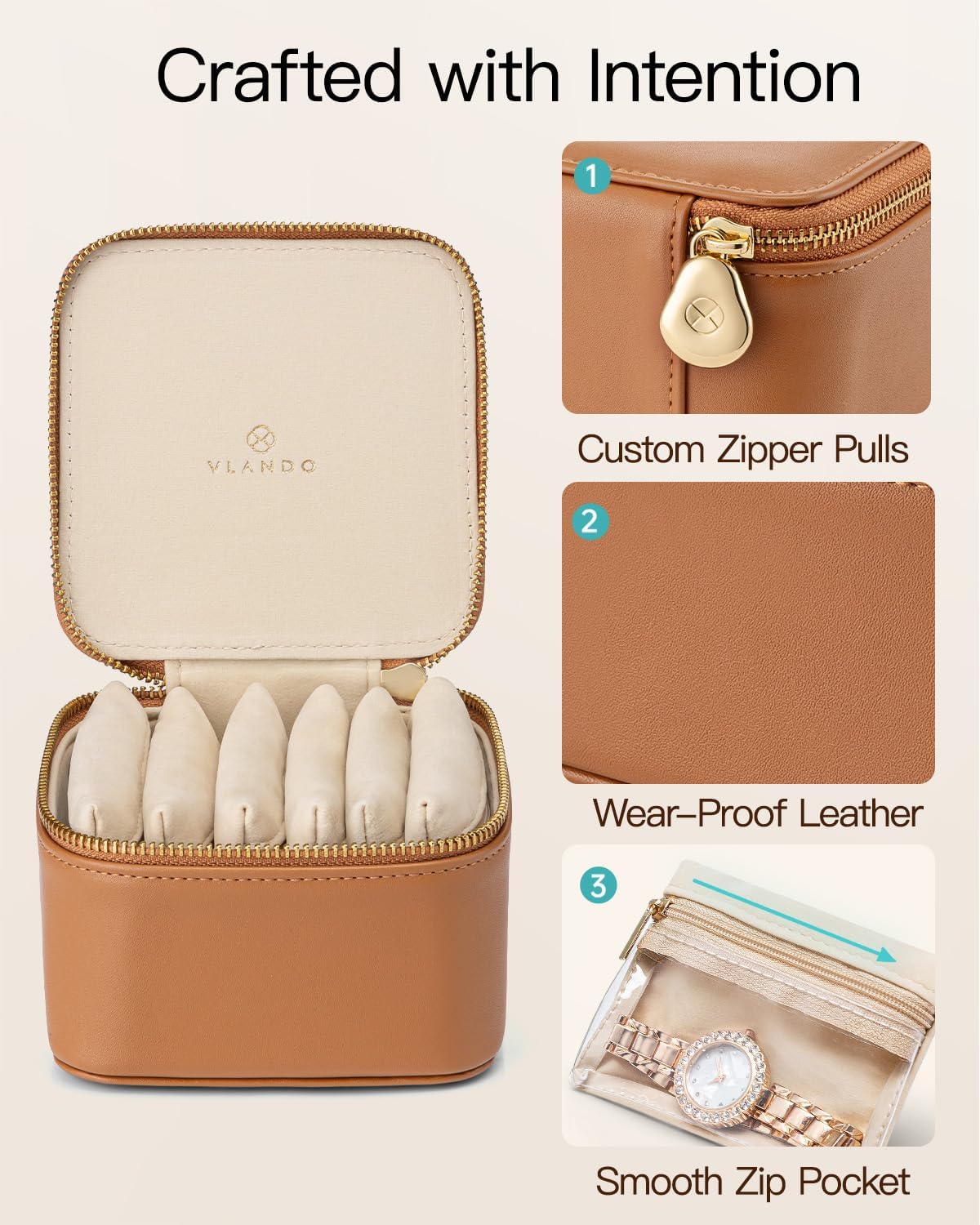 Travel Jewelry Case,Jewelry Box with 12 Velvet Jewelry Pouch Jewelry Travel Organizer for Women Girl Jewelry Case Necklace Rings Earrings Bags Wedding Gifts (White)