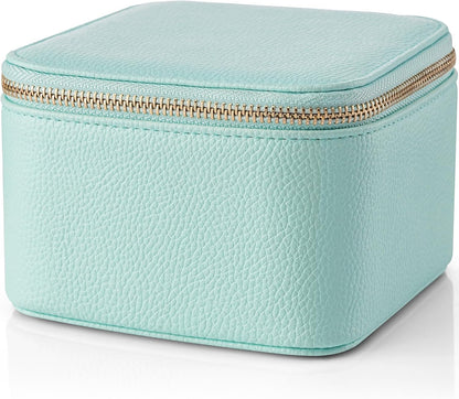 Travel Jewelry Case,Jewelry Box with 12 Velvet Jewelry Pouch Jewelry Travel Organizer for Women Girl Jewelry Case Necklace Rings Earrings Bags Wedding Gifts (White)