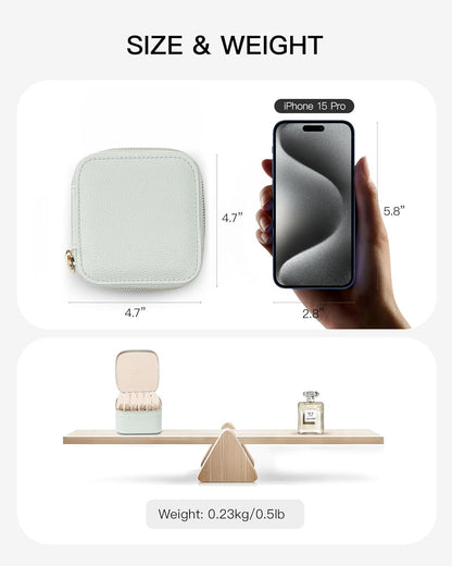 Travel Jewelry Case,Jewelry Box with 12 Velvet Jewelry Pouch Jewelry Travel Organizer for Women Girl Jewelry Case Necklace Rings Earrings Bags Wedding Gifts (White)
