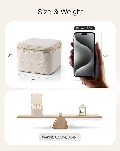 Travel Jewelry Case,Jewelry Box with 12 Velvet Jewelry Pouch Jewelry Travel Organizer for Women Girl Jewelry Case Necklace Rings Earrings Bags Wedding Gifts (White)