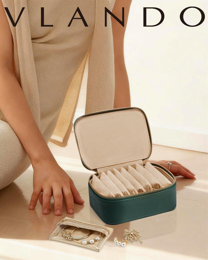 Travel Jewelry Case,Jewelry Box with 12 Velvet Jewelry Pouch Jewelry Travel Organizer for Women Girl Jewelry Case Necklace Rings Earrings Bags Wedding Gifts (White)