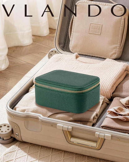 Travel Jewelry Case,Jewelry Box with 12 Velvet Jewelry Pouch Jewelry Travel Organizer for Women Girl Jewelry Case Necklace Rings Earrings Bags Wedding Gifts (White)