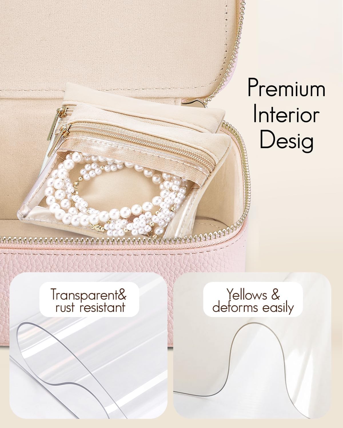Travel Jewelry Case,Jewelry Box with 12 Velvet Jewelry Pouch Jewelry Travel Organizer for Women Girl Jewelry Case Necklace Rings Earrings Bags Wedding Gifts (White)