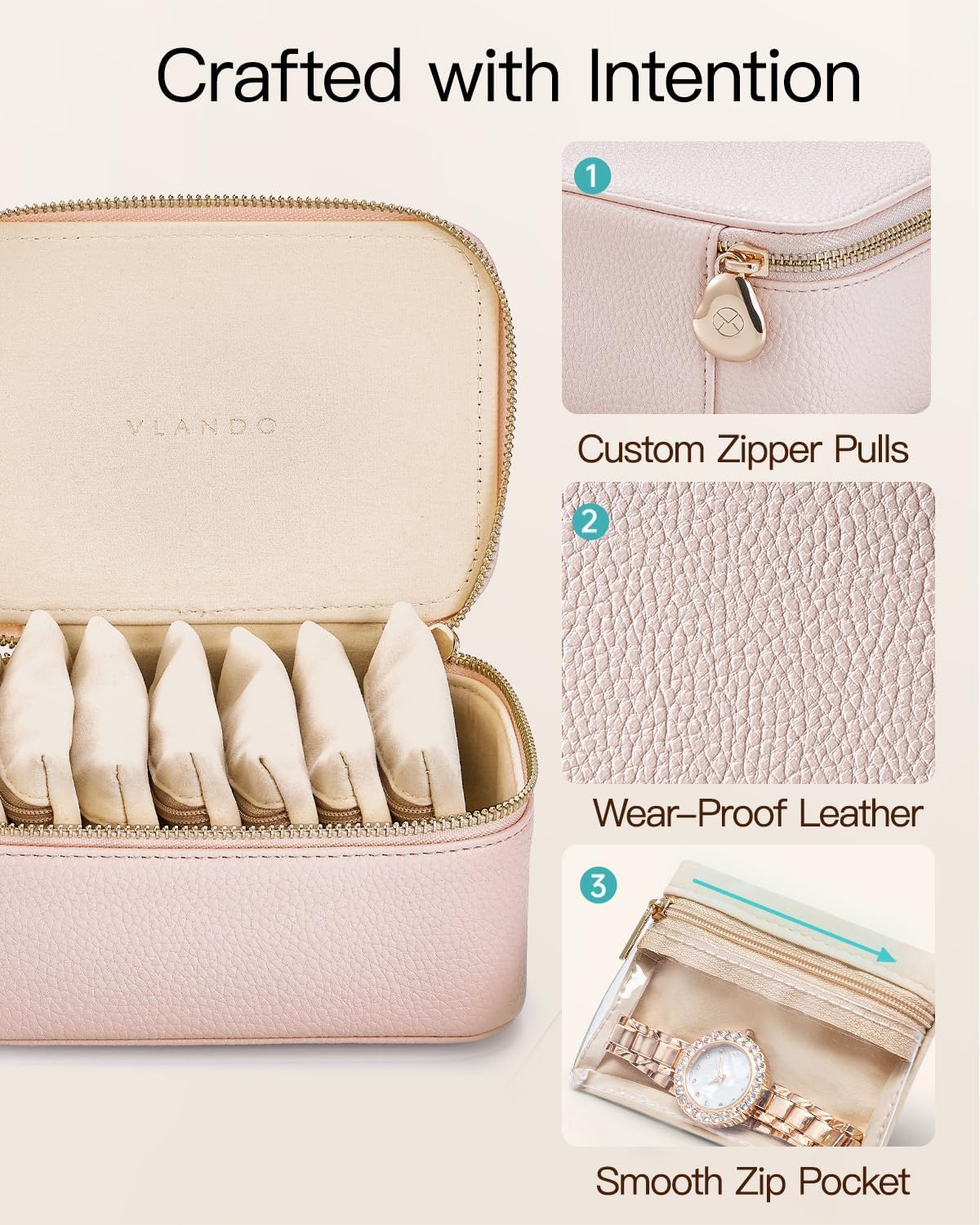 Travel Jewelry Case,Jewelry Box with 12 Velvet Jewelry Pouch Jewelry Travel Organizer for Women Girl Jewelry Case Necklace Rings Earrings Bags Wedding Gifts (White)
