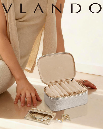 Travel Jewelry Case,Jewelry Box with 12 Velvet Jewelry Pouch Jewelry Travel Organizer for Women Girl Jewelry Case Necklace Rings Earrings Bags Wedding Gifts (White)