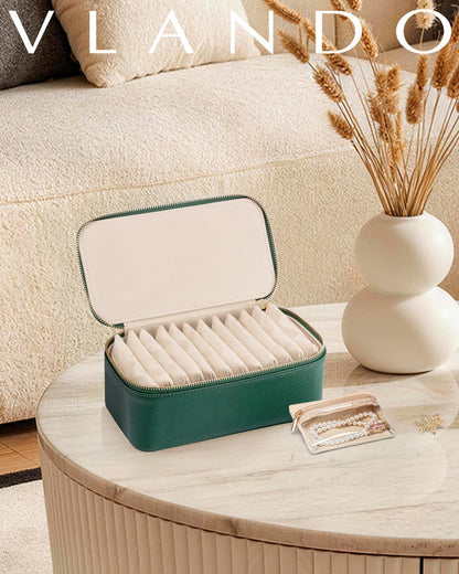 Travel Jewelry Case,Jewelry Box with 12 Velvet Jewelry Pouch Jewelry Travel Organizer for Women Girl Jewelry Case Necklace Rings Earrings Bags Wedding Gifts (White)