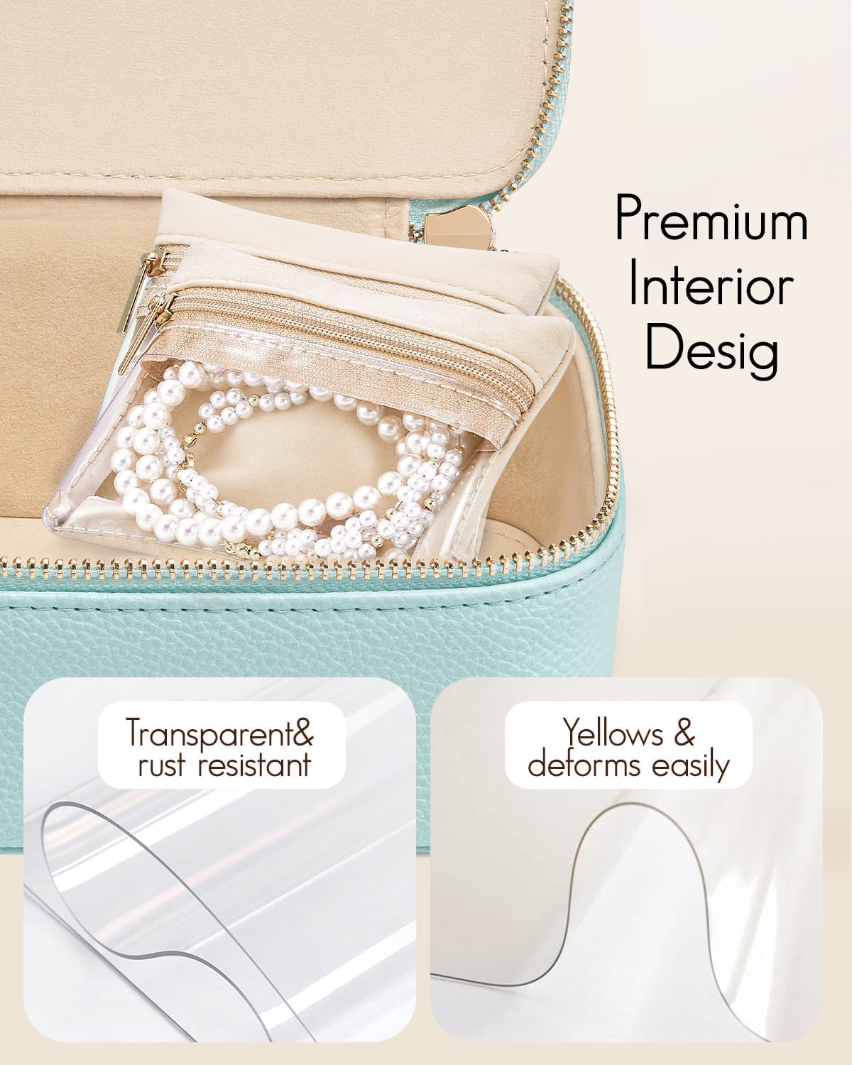 Travel Jewelry Case,Jewelry Box with 12 Velvet Jewelry Pouch Jewelry Travel Organizer for Women Girl Jewelry Case Necklace Rings Earrings Bags Wedding Gifts (White)