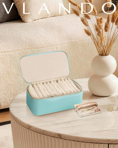 Travel Jewelry Case,Jewelry Box with 12 Velvet Jewelry Pouch Jewelry Travel Organizer for Women Girl Jewelry Case Necklace Rings Earrings Bags Wedding Gifts (White)