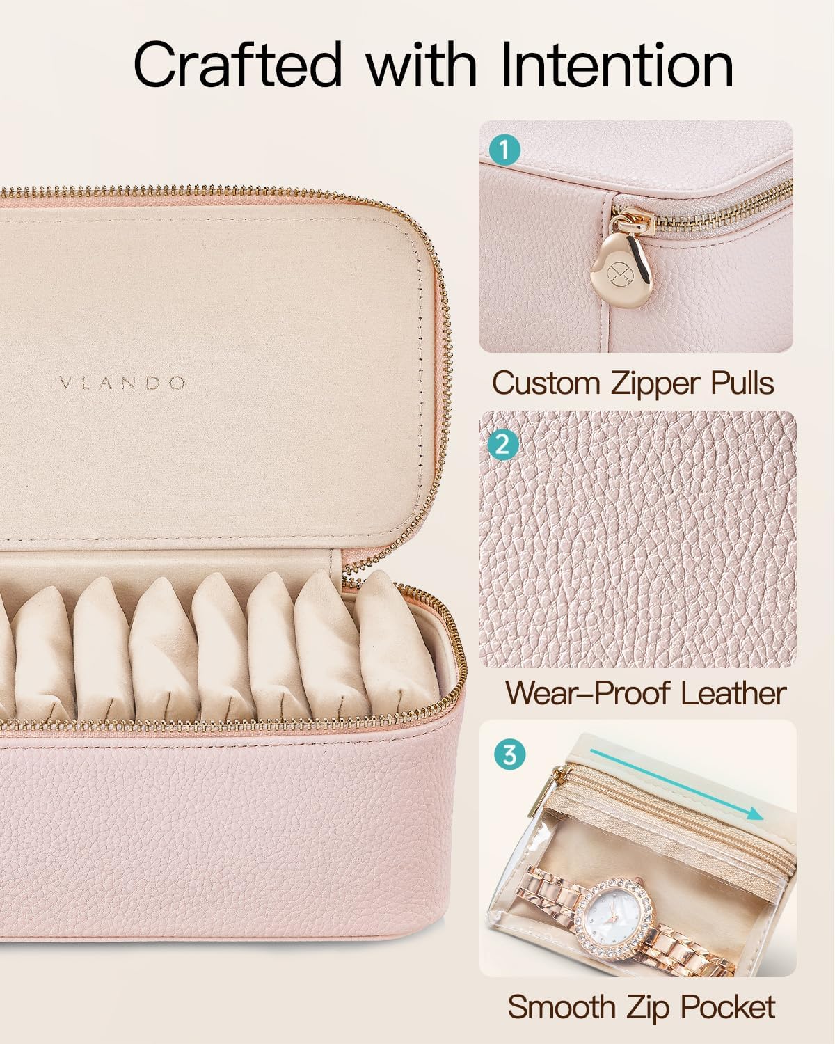 Travel Jewelry Case,Jewelry Box with 12 Velvet Jewelry Pouch Jewelry Travel Organizer for Women Girl Jewelry Case Necklace Rings Earrings Bags Wedding Gifts (White)