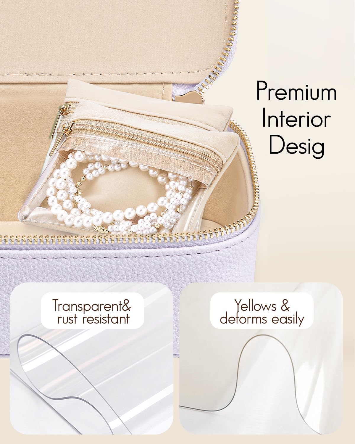 Travel Jewelry Case,Jewelry Box with 12 Velvet Jewelry Pouch Jewelry Travel Organizer for Women Girl Jewelry Case Necklace Rings Earrings Bags Wedding Gifts (White)
