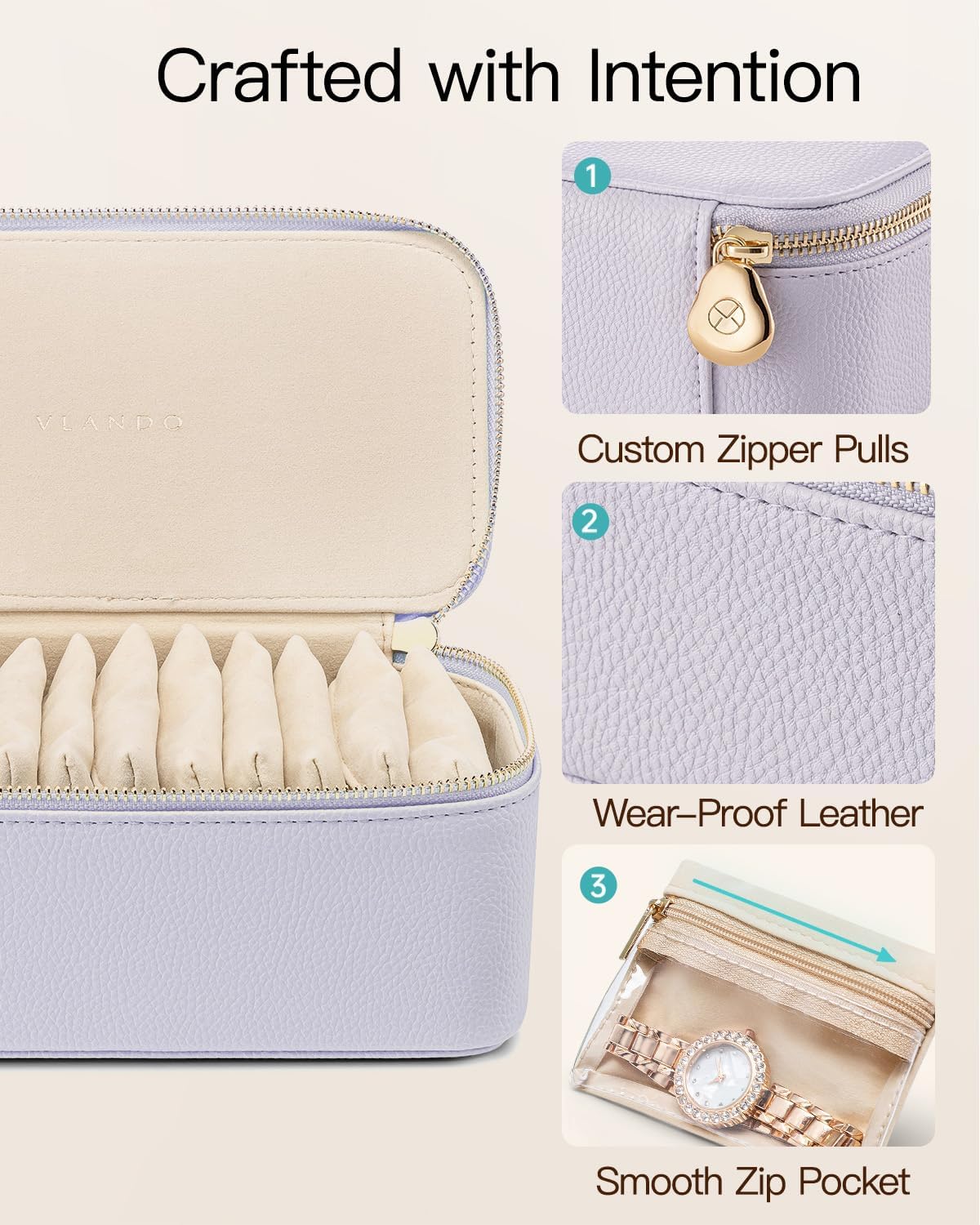 Travel Jewelry Case,Jewelry Box with 12 Velvet Jewelry Pouch Jewelry Travel Organizer for Women Girl Jewelry Case Necklace Rings Earrings Bags Wedding Gifts (White)