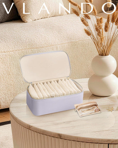 Travel Jewelry Case,Jewelry Box with 12 Velvet Jewelry Pouch Jewelry Travel Organizer for Women Girl Jewelry Case Necklace Rings Earrings Bags Wedding Gifts (White)