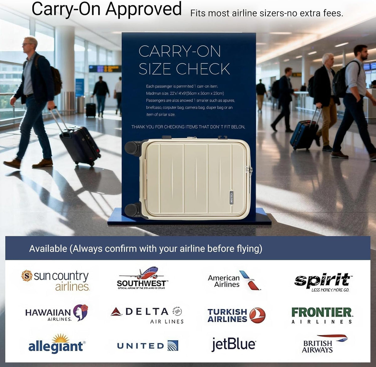 Carry On Luggage with Top Opening, Expandable with Laptop Compartment and USB Charging Port, Lightweight with Front Pocket Rolling Suitcases with Spinner Wheels (Khaki, 20 Inch)