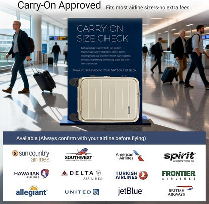 Carry On Luggage with Top Opening, Expandable with Laptop Compartment and USB Charging Port, Lightweight with Front Pocket Rolling Suitcases with Spinner Wheels (Khaki, 20 Inch)