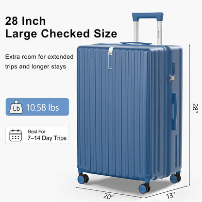 20 Inch Carry On Luggage 22x14x9 Airline Approved, PC Hardside Suitcase with TSA Lock, Lightweight Rolling Travel Suitcase with Spinner Wheels, Black