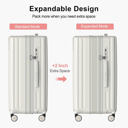 20 Inch Carry On Luggage 22x14x9 Airline Approved, PC Hardside Suitcase with TSA Lock, Lightweight Rolling Travel Suitcase with Spinner Wheels, Black