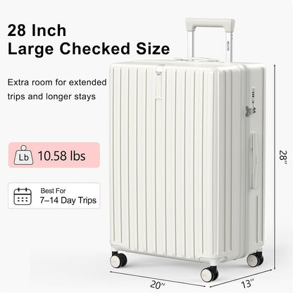20 Inch Carry On Luggage 22x14x9 Airline Approved, PC Hardside Suitcase with TSA Lock, Lightweight Rolling Travel Suitcase with Spinner Wheels, Black