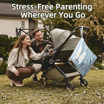 Waterproof Wetbag, Wet Bags for Baby Cloth Diapers and Soiled Clothes, Reusable Wet Bag for Swimsuit and Towels with Double Zipper Pockets, Travel Beach Pool Essentials