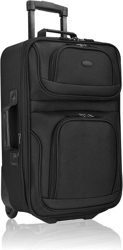 Rio Lightweight Softside Rolling Carry-on Suitcase, 4-Wheel Single, Light Blue