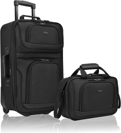 Rio Lightweight Softside Rolling Carry-on Suitcase, 4-Wheel Single, Light Blue