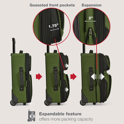 Rio Lightweight Softside Rolling Carry-on Suitcase, 4-Wheel Single, Light Blue