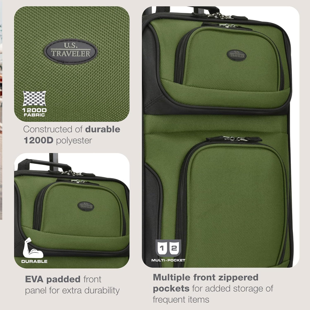 Rio Lightweight Softside Rolling Carry-on Suitcase, 4-Wheel Single, Light Blue