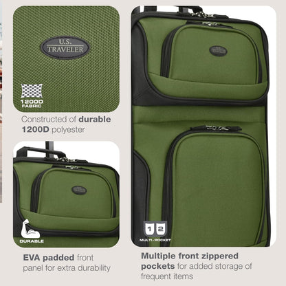 Rio Lightweight Softside Rolling Carry-on Suitcase, 4-Wheel Single, Light Blue