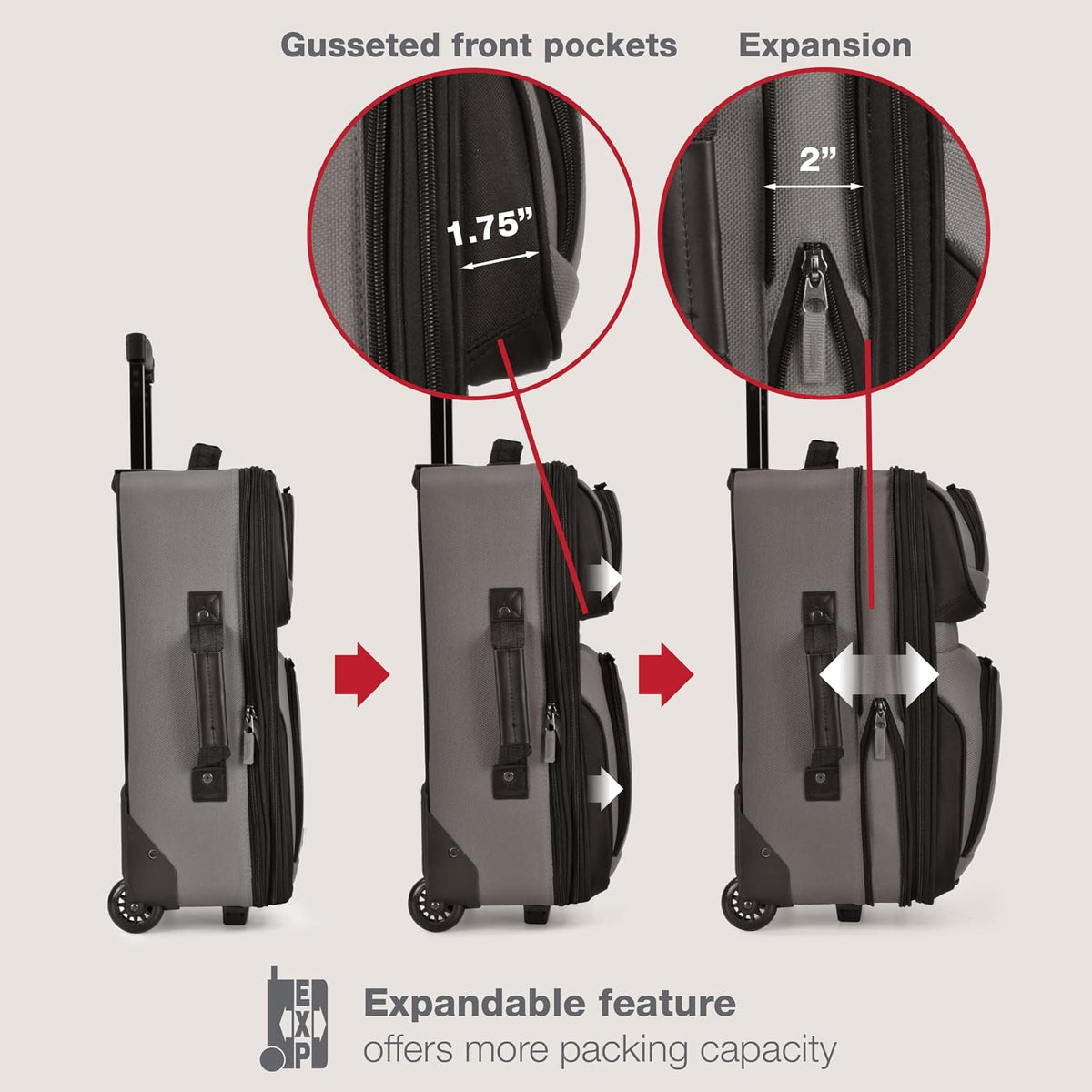 Rio Lightweight Softside Rolling Carry-on Suitcase, 4-Wheel Single, Light Blue