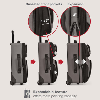 Rio Lightweight Softside Rolling Carry-on Suitcase, 4-Wheel Single, Light Blue