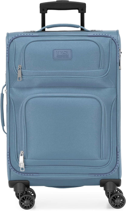Rio Lightweight Softside Rolling Carry-on Suitcase, 4-Wheel Single, Light Blue
