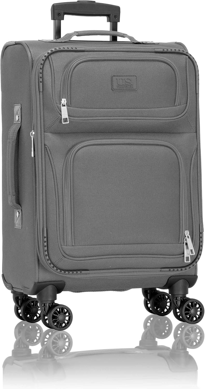 Rio Lightweight Softside Rolling Carry-on Suitcase, 4-Wheel Single, Light Blue