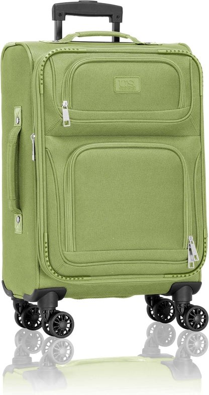 Rio Lightweight Softside Rolling Carry-on Suitcase, 4-Wheel Single, Light Blue
