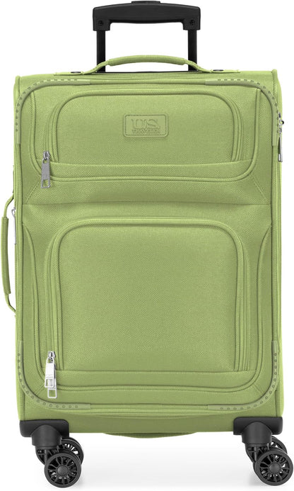 Rio Lightweight Softside Rolling Carry-on Suitcase, 4-Wheel Single, Light Blue