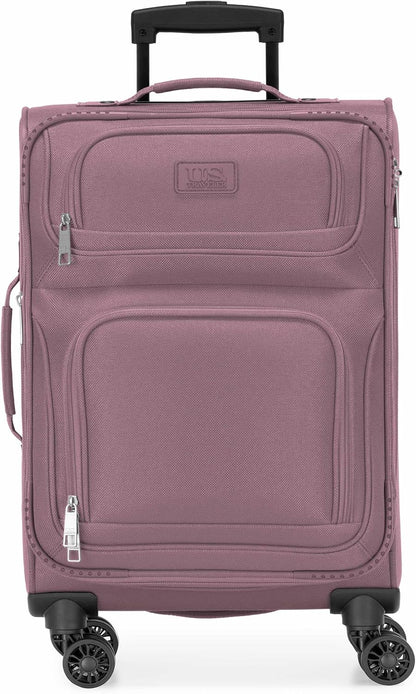 Rio Lightweight Softside Rolling Carry-on Suitcase, 4-Wheel Single, Light Blue