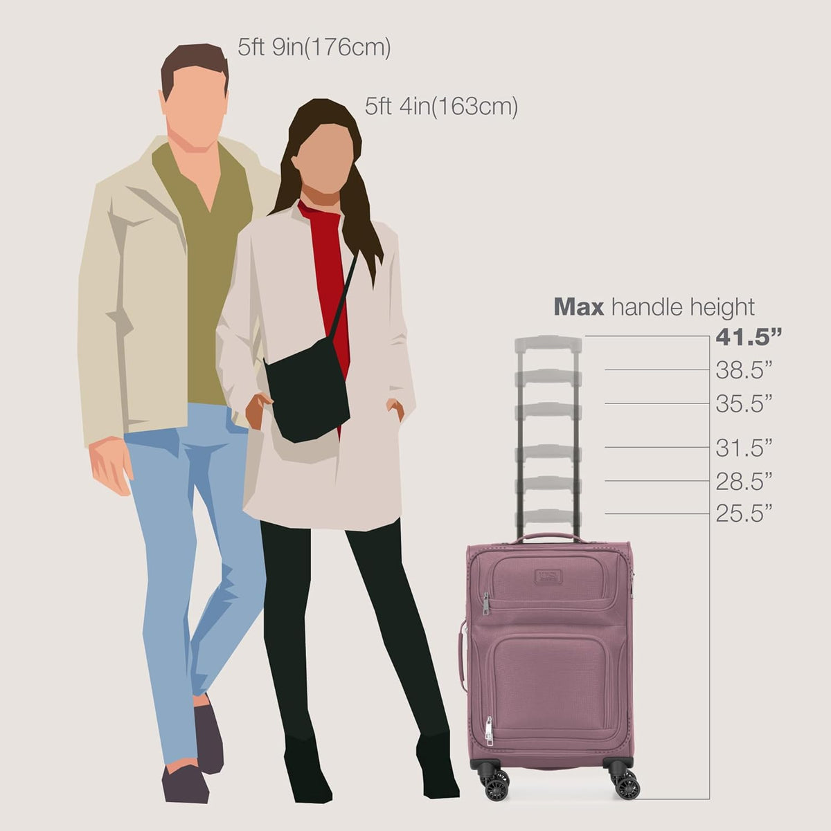Rio Lightweight Softside Rolling Carry-on Suitcase, 4-Wheel Single, Light Blue