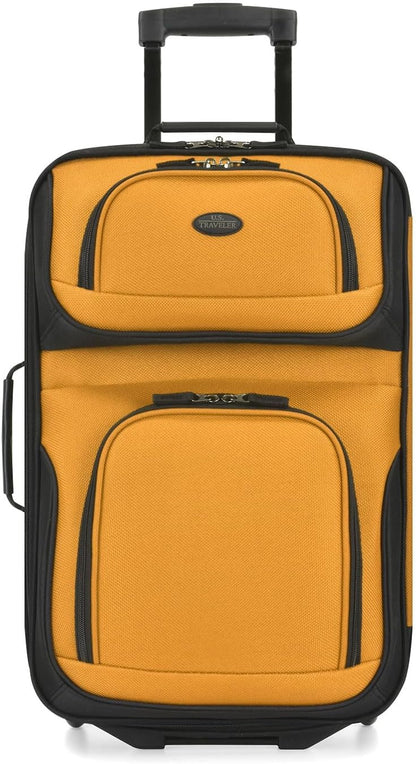 Rio Lightweight Softside Rolling Carry-on Suitcase, 4-Wheel Single, Light Blue