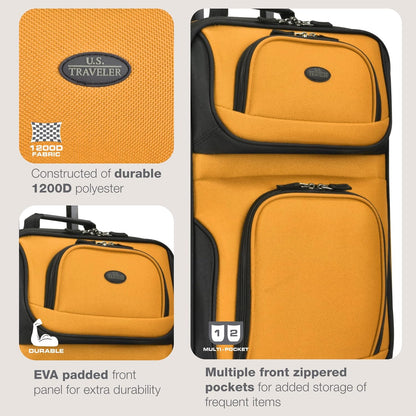 Rio Lightweight Softside Rolling Carry-on Suitcase, 4-Wheel Single, Light Blue