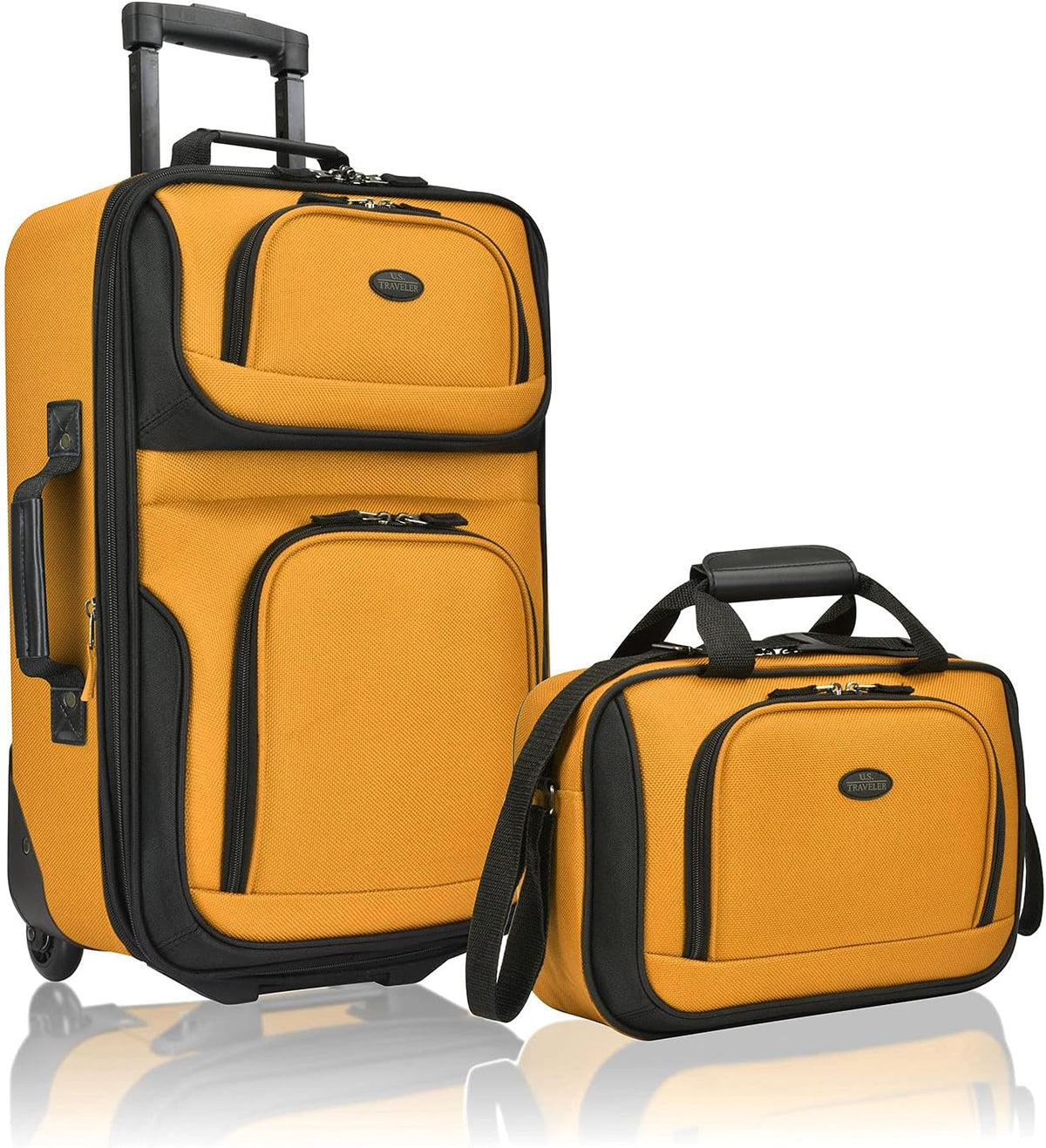 Rio Lightweight Softside Rolling Carry-on Suitcase, 4-Wheel Single, Light Blue