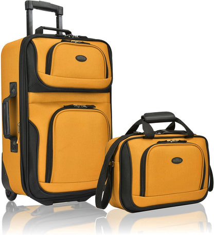 Rio Lightweight Softside Rolling Carry-on Suitcase, 4-Wheel Single, Light Blue
