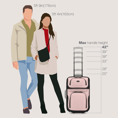 Rio Lightweight Softside Rolling Carry-on Suitcase, 4-Wheel Single, Light Blue