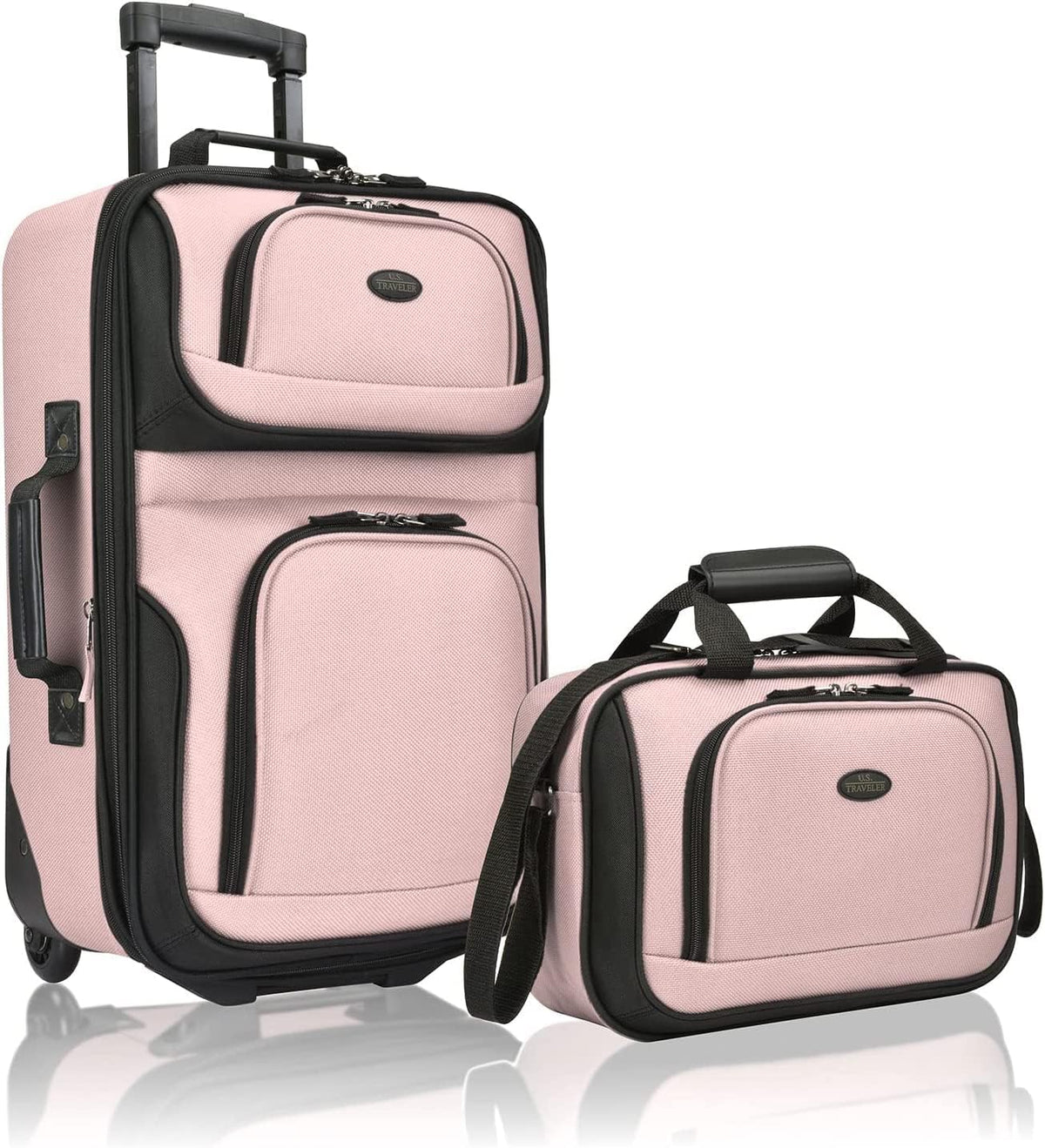 Rio Lightweight Softside Rolling Carry-on Suitcase, 4-Wheel Single, Light Blue