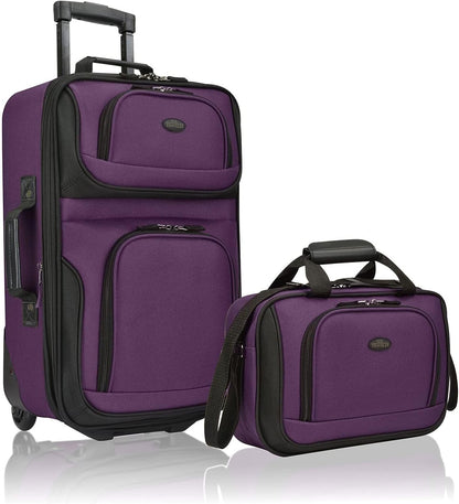 Rio Lightweight Softside Rolling Carry-on Suitcase, 4-Wheel Single, Light Blue