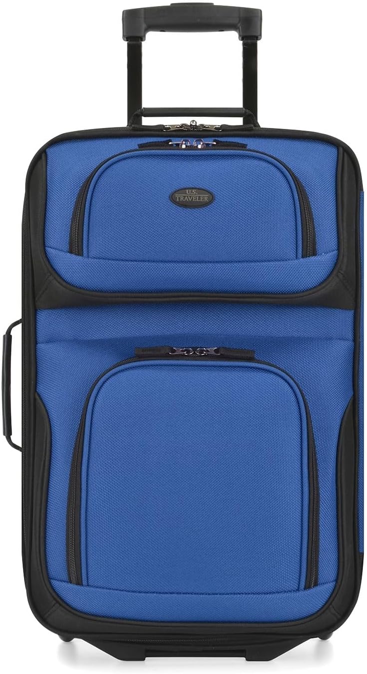 Rio Lightweight Softside Rolling Carry-on Suitcase, 4-Wheel Single, Light Blue