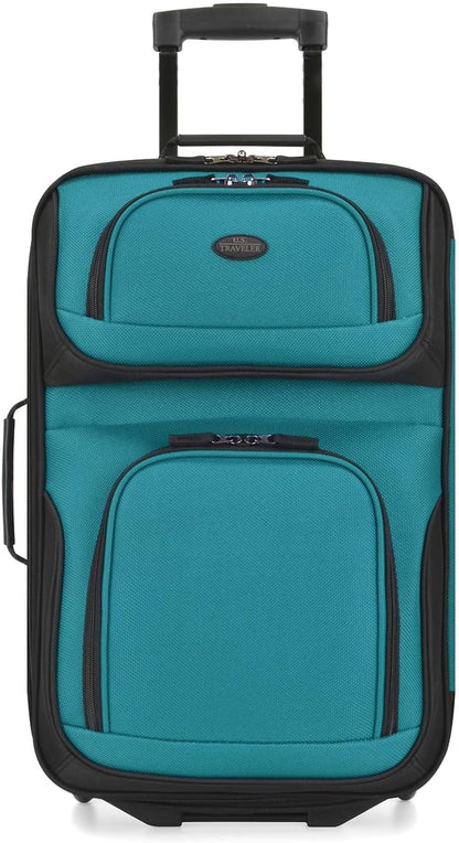 Rio Lightweight Softside Rolling Carry-on Suitcase, 4-Wheel Single, Light Blue