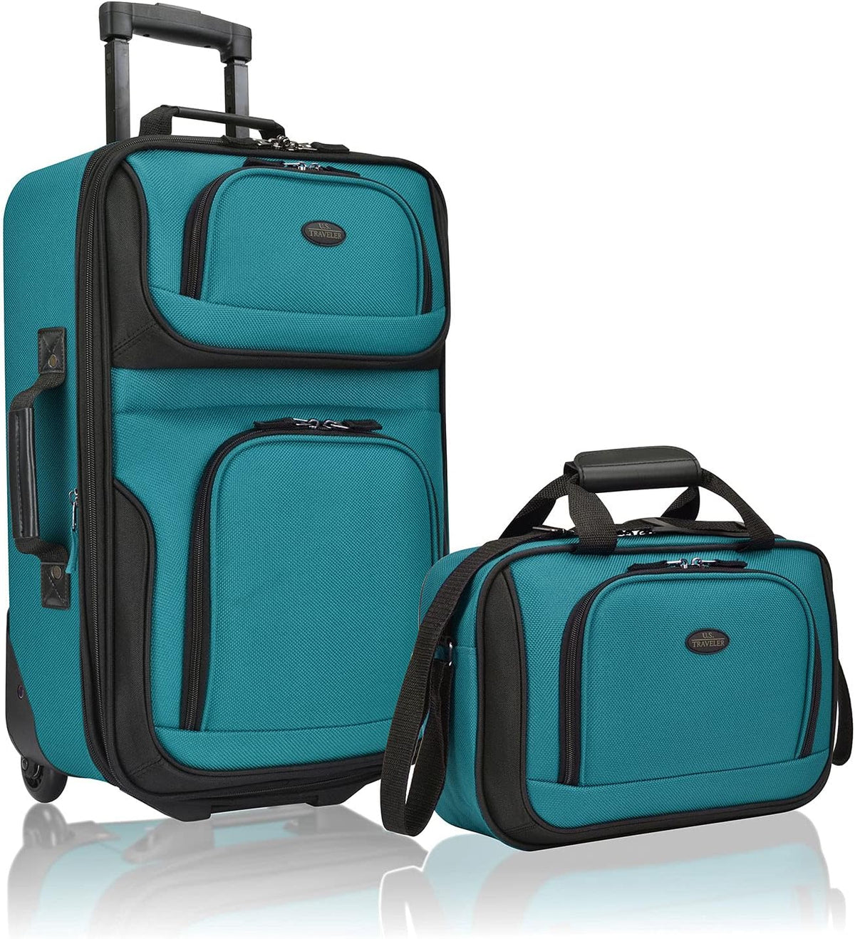 Rio Lightweight Softside Rolling Carry-on Suitcase, 4-Wheel Single, Light Blue