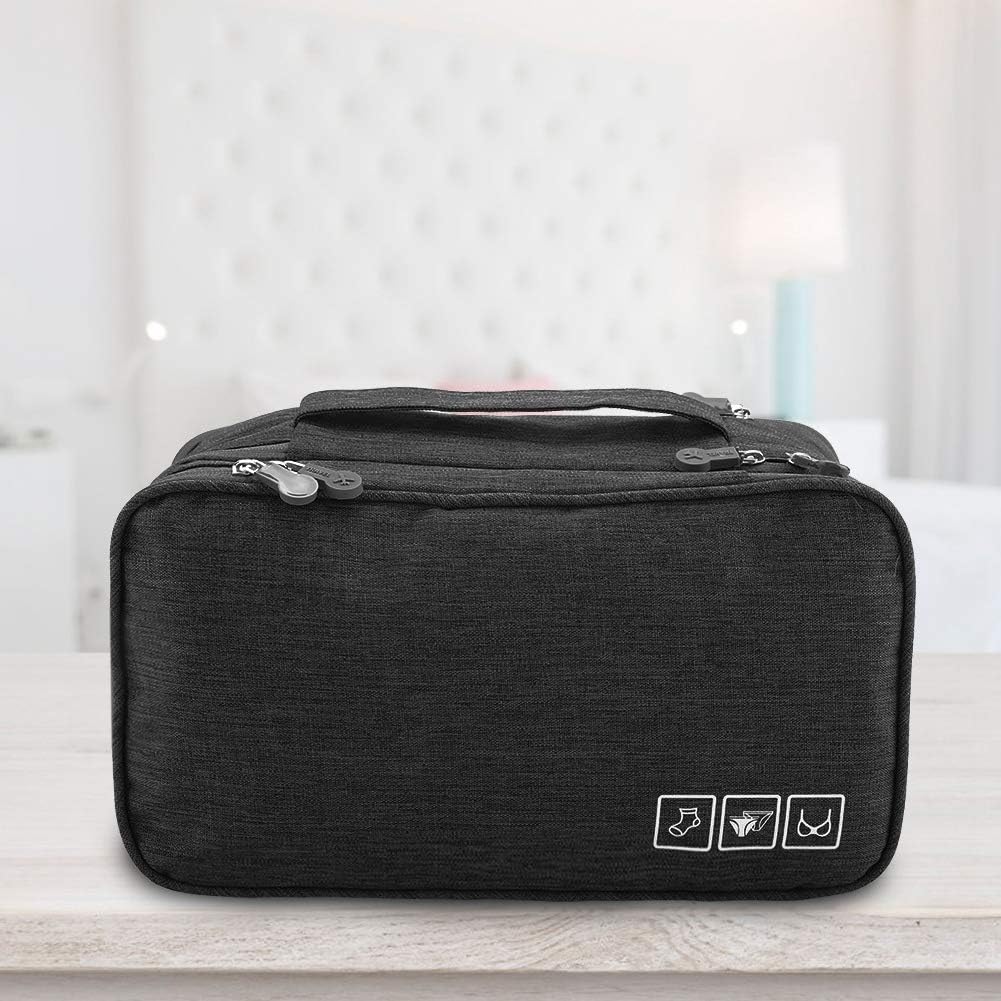 Travel Underwear Organizer, Polyester Large Compartment Travels Storage Organizer Portable USB Case Travel Bra, Bra Bag for Travels Business Trip