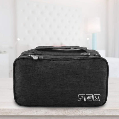 Travel Underwear Organizer, Polyester Large Compartment Travels Storage Organizer Portable USB Case Travel Bra, Bra Bag for Travels Business Trip