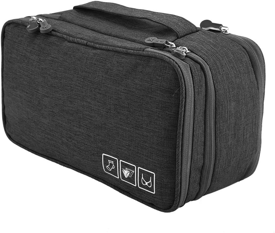 Travel Underwear Organizer, Polyester Large Compartment Travels Storage Organizer Portable USB Case Travel Bra, Bra Bag for Travels Business Trip