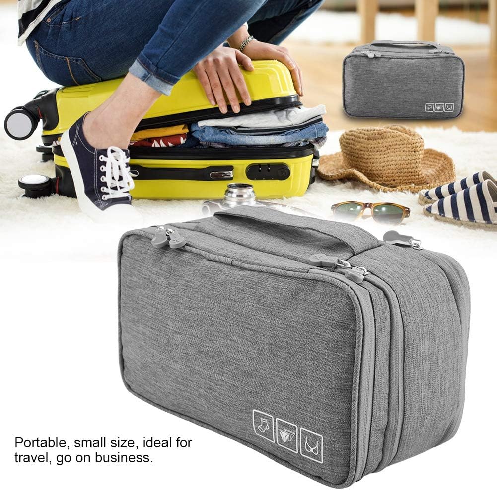 Travel Underwear Organizer, Polyester Large Compartment Travels Storage Organizer Portable USB Case Travel Bra, Bra Bag for Travels Business Trip
